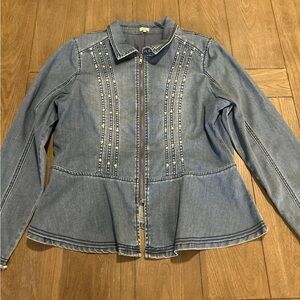 Reba Embellished Blue Jean Jacket